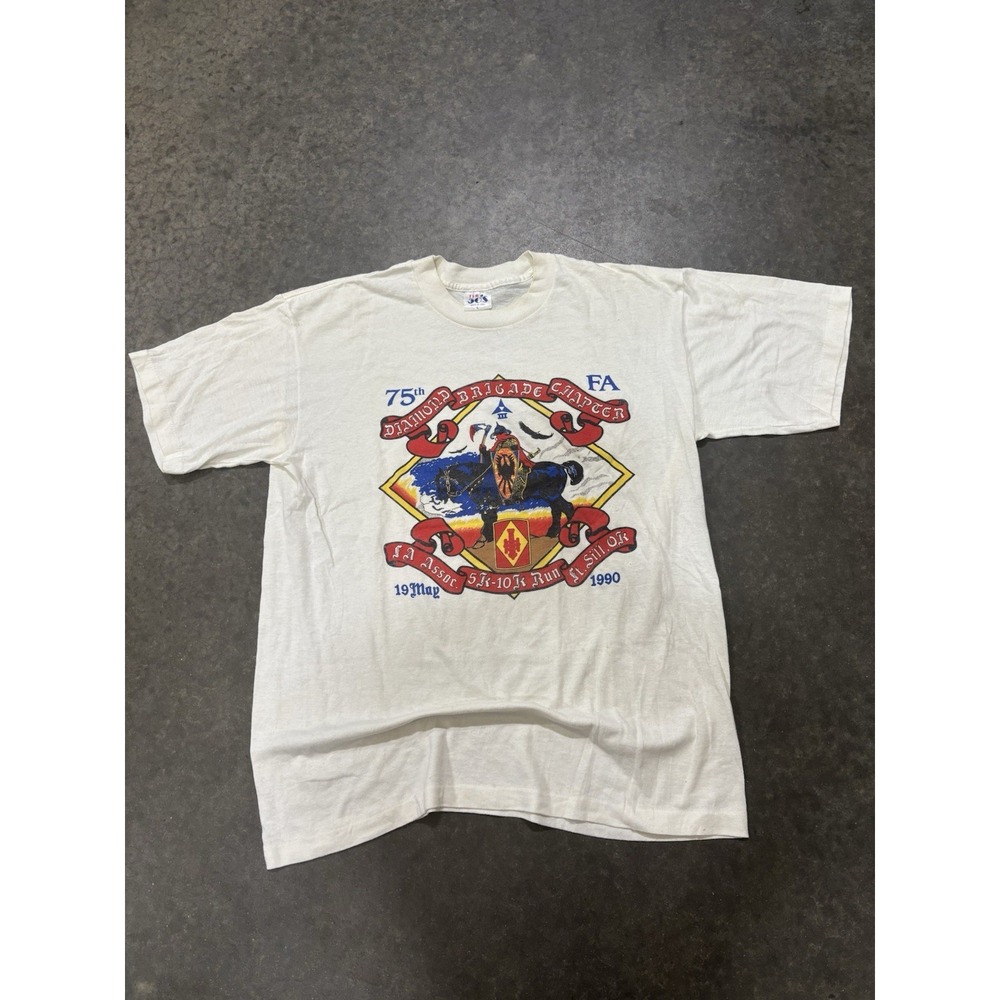Vintage 90s 1990 Horse Samurai Knight 5K Run Single Stitch T Shirt Size Large
